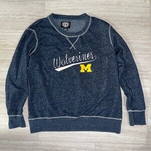 Michigan Wolverines Contrast Stitch Crew Neck College Sweatshirt  Size XL